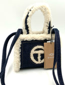 TELFAR X UGG Dark Denim Shearling Small Shopper