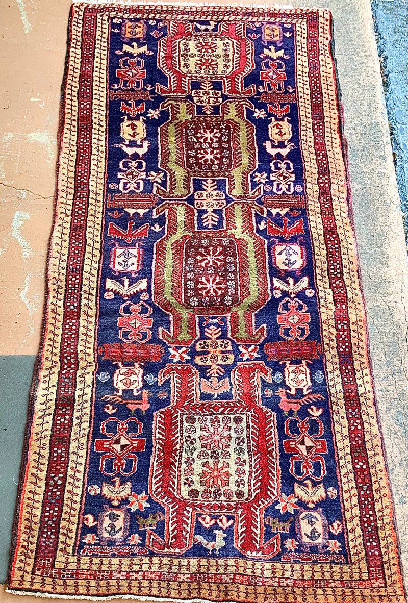 Vintage Persian Runner 4'x10'