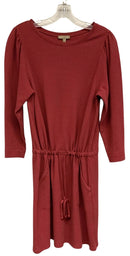 LILLA P Cranberry Thermal Knit Drawstring Waist L/S Dress
