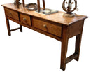 Antique Wood Three Drawer Console