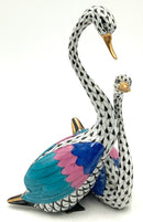Herend Black Fishnet Swans