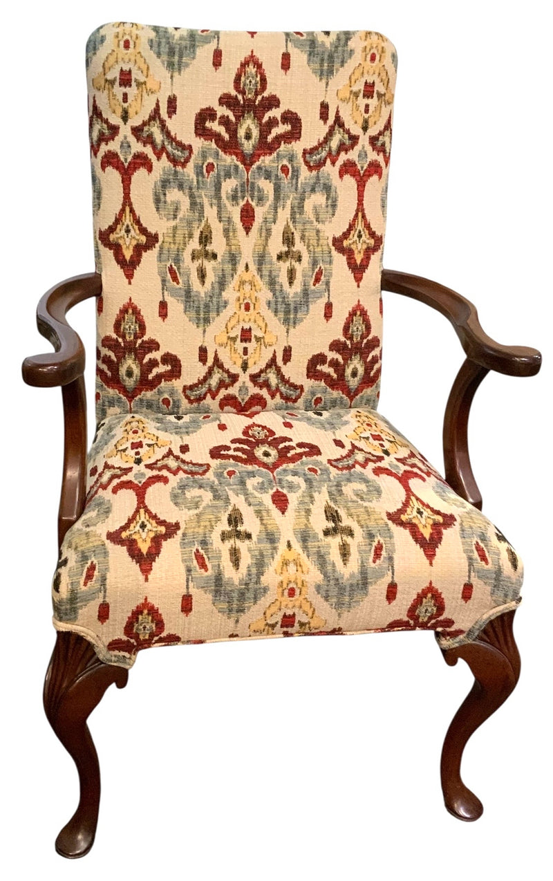 Martha Washington Armchair with Ikat Upholstery