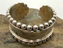 Taxco Sterling Ball Bead Border Cuff Bracelet