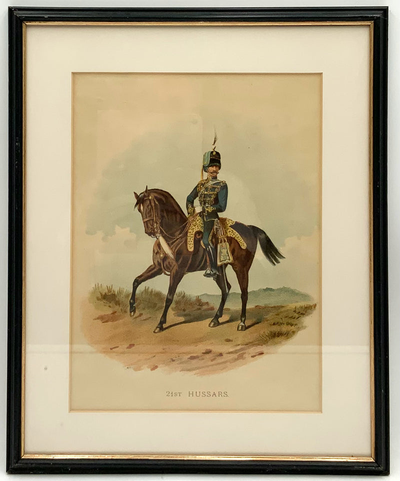 Antique Britsh Military Print in Black Frame