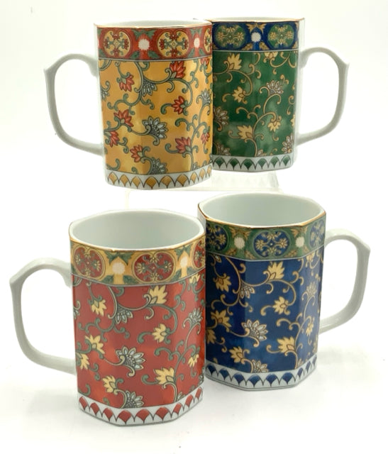 Set/4 Arabesque Coffee Mugs