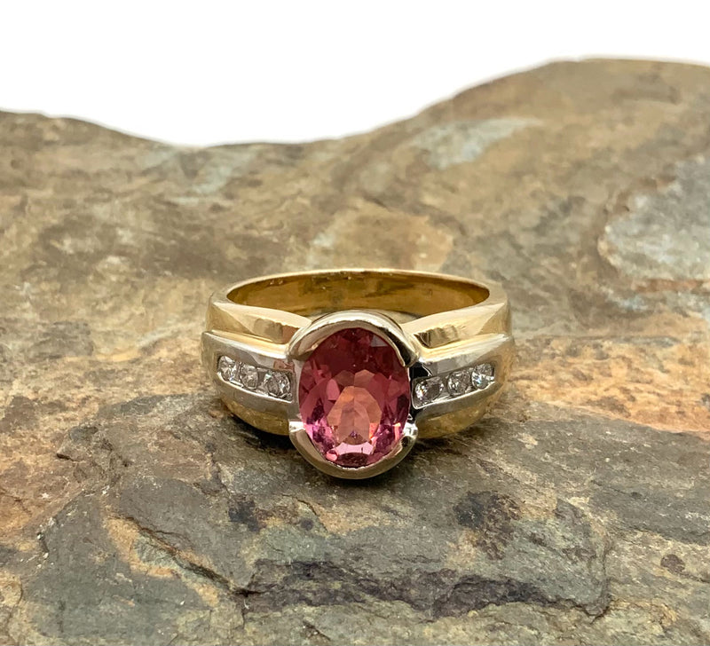 14kt Gold, Diamond & Citrine Ring