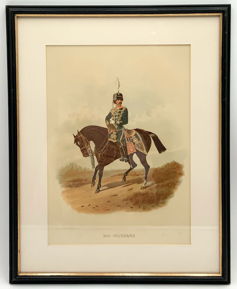 Antique Britsh Military Print in Black Frame
