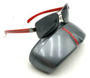 PRADA Silver Grey Lense w/Red Stems Aviator Men's Sunglasses SPS 50L