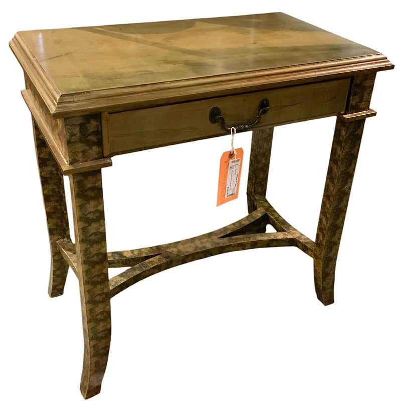 Handpainted Gold Occasional Table with Bird Motif