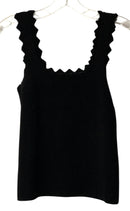 TUCKERNUCK Black Scalloped Knit Tank Top