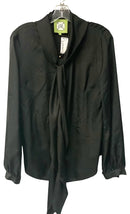ELIZABETH MCKAY Black Silk L/S B/D Tie Neck Blouse