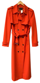 KAREN MILLEN Tangerine F/L Belted Trench Coat