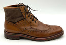 JOHNSTON & MURPHY Caramel Perf Leather Shearling Lined Lace up Boots 11