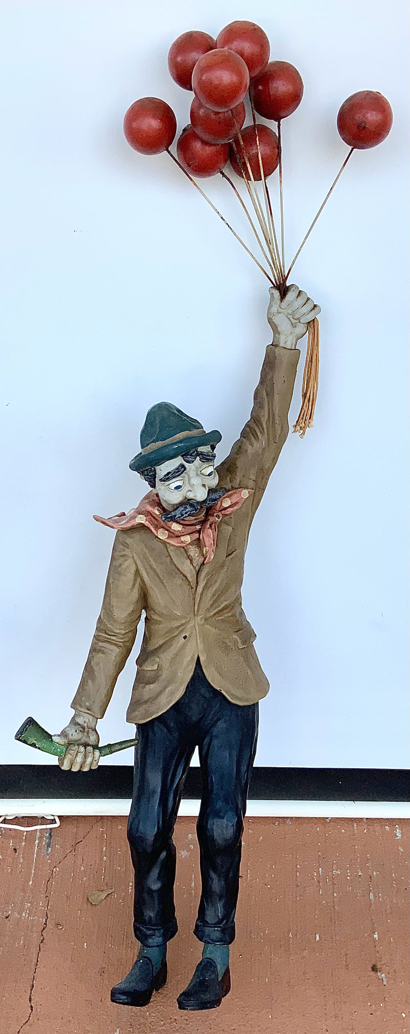 Vintage Reproduction Sculpture of Man with Balloons