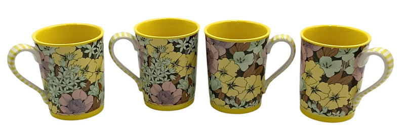Set/4 Anthropologie Lyla Floral Mugs