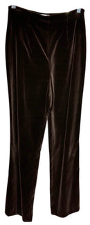 DANA BUCHMAN Brown Velvet Straight Leg Side Zip Pants