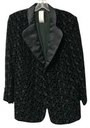 A. SULKA & COMPANY Vintage Black Floral Embroidered w/Satin Collar Jacket