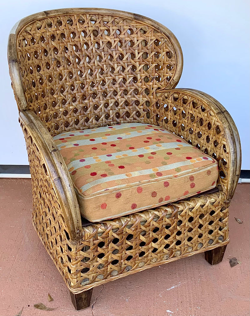 Rattan Armchair with Loose Cushion