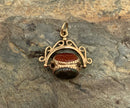 Antique 10kt Gold, Carnelian, Onyx & Bloodstone Watch Fob