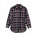 PENDLETON Navy/Brick/Brown Plaid L/S B/D Wool Shirt