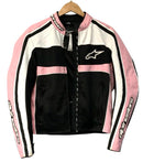 ALPINE STARS Black White Pink Stella T Dyno Air Full Zip Moto Jacket