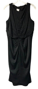 ARMANI COLLEZIONI Black Pleated Bodice S/L Silk Dress