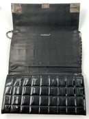 CHANEL Black Patent Leather Chocolate Bar Flap Chain Bag
