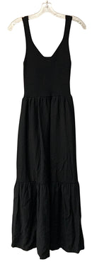 & MERCI Black Ribbed Bodice S/L Maxi Dress