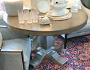 Rustic Round Dining Table With Gray Finish