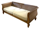 Bernhardt Wood & Wicker Sofa With Loose Cushions