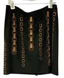 ETCETERA Black Copper Sequin Beaded Knee Length Skirt