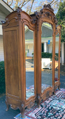 Extra Large Antique Mirrored Armoire