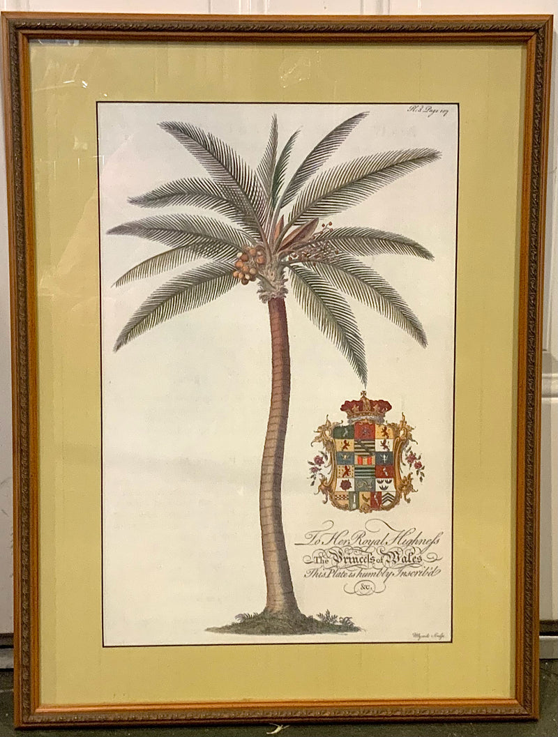 Pair of Palm Tree Prints with Coat of Arms Motif