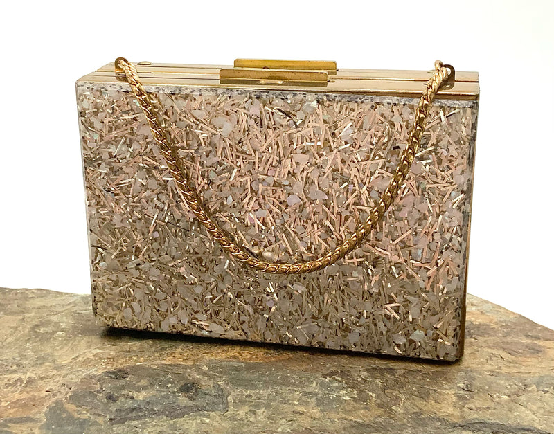 Vintage Double Compact with Chain