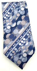 LIBERTY Blue Grey Geometric Dot Silk Tie