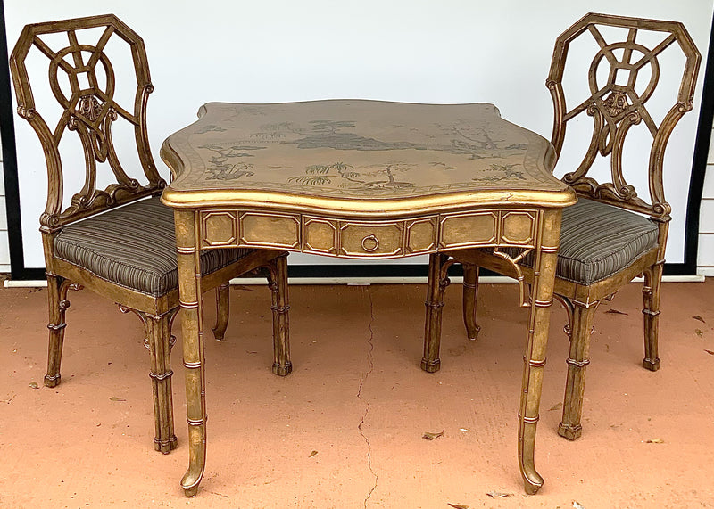 Ferguson Copeland Chinoiserie Game Table with Four Chairs