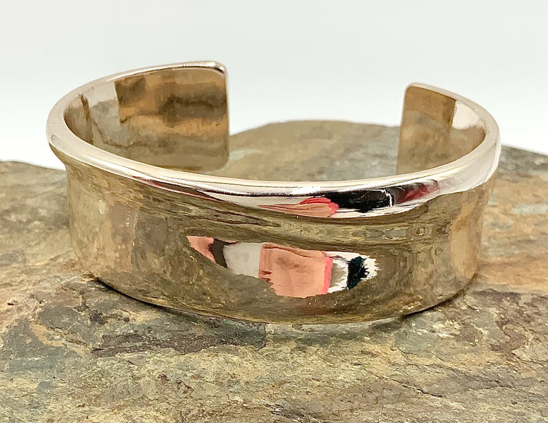 Silvertone Dipped Brass Groove Viviana Cuff