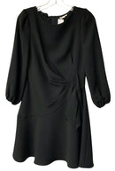 SHOSHANNA Black Crepe Tie Waist L/S Dress