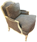 French Style Bergere Chair With Graphite Upholstery