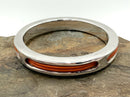 SIMON SEBBAG Sterling Electroform & Leather Bangle Bracelet