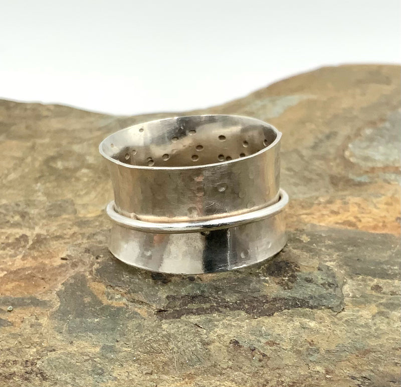 Sterling Textured Spinner Ring