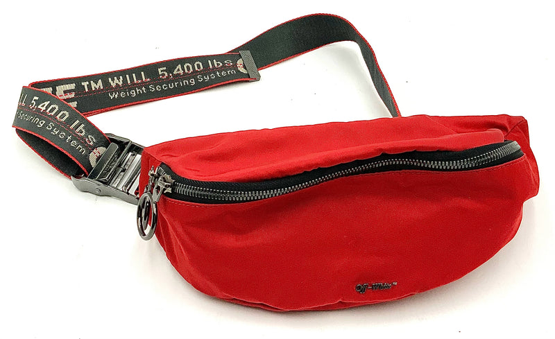 OFF WHITE Red Nylon Industrial Belt Bag