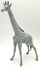 Extra Large Herend Black & White Fishnet Porcelain Giraffe