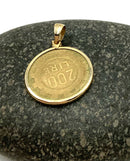 14kt Gold (Frame & Bezel) Italian 200 Lire 1981 Coin Pendant