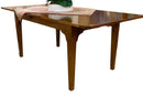 Vintage Wood Dining Table With Two Leaves