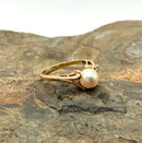 14kt Gold, Diamond & Cultured Akoya Pearl Ring