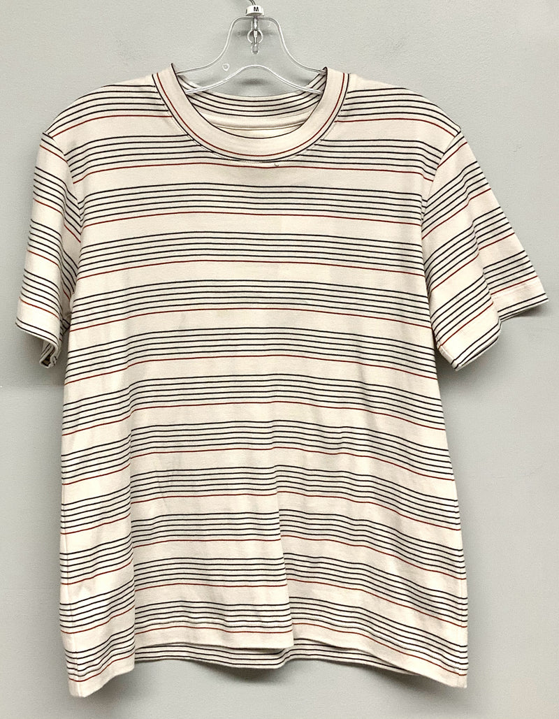 MM LAFLEUR Cream Black Rust Stripe Organic Pima Cotton Leslie Stripe Tee