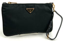 PRADA Black Tessuto Nylon Logo Wristlet