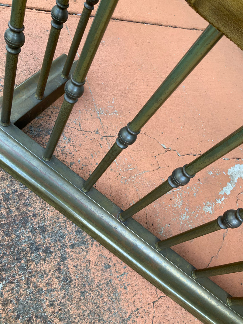 Antique Brass & Leather Fire Fender