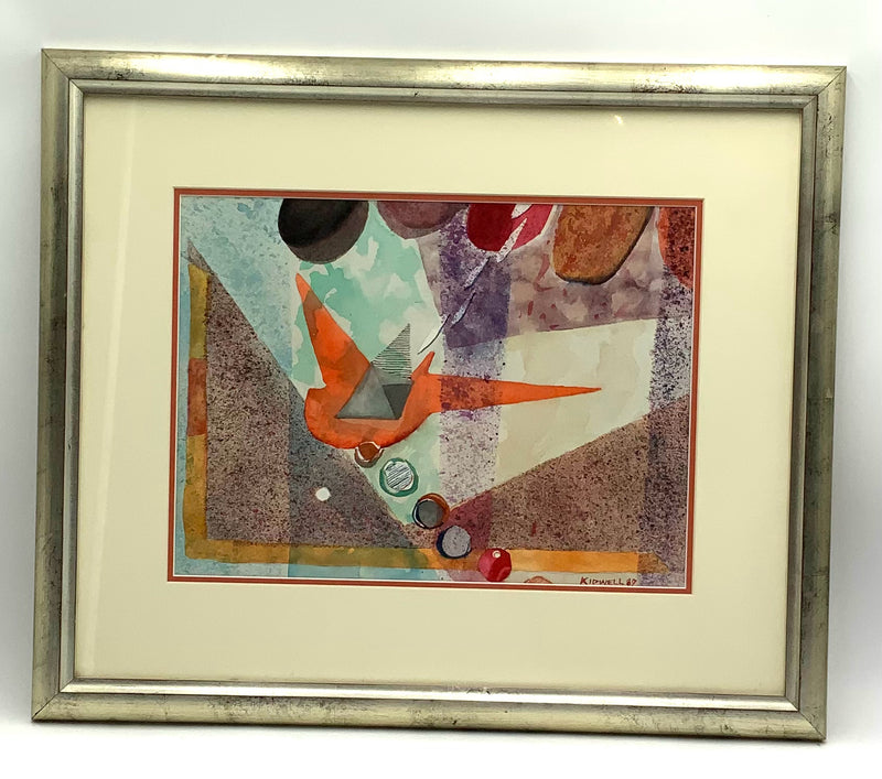 William Kidwell Signed Watercolor in Silver Frame